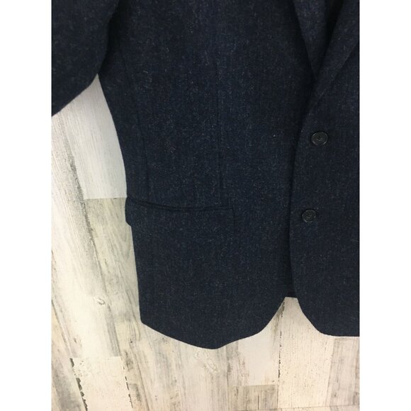Brooks Brothers Tweed Shetland Cheviot UK Milano Navy Wool 2 Btn Blazer 46R - Picture 4 of 16